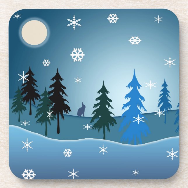 Blue Weihnachts-Untersetzer Untersetzer (Vorderseite)