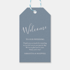 Blue Welcome Guest Gift Tags Geschenkanhänger