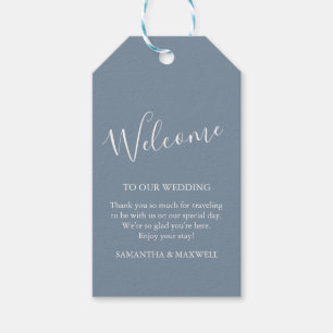 Blue Welcome Guest Gift Tags Geschenkanhänger