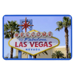 Blue Welcome Sign Nevada Las Vegas Magnet