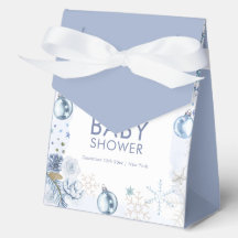 Blue Welcome Snowflake Flower Winter Baby Shower 