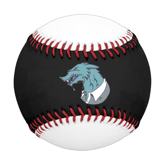 Blue Werewolf Schwarzweiß-Baseball Baseball (Vorderseite)