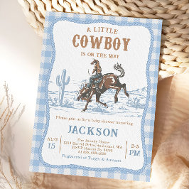 Blue Western Cowboy Baby shower Invitation  Einladung