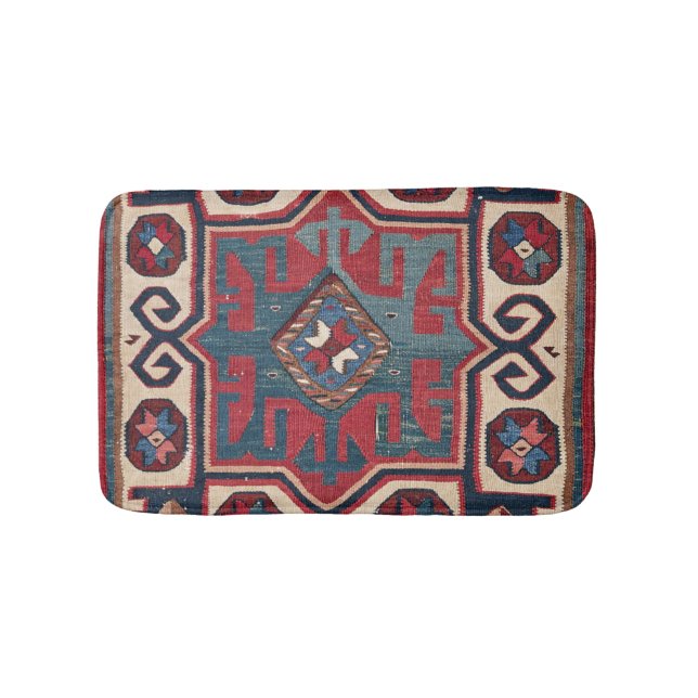 Blue Western Santa Fe Cowboy Style Verziert  Badematte (Vorderseite)