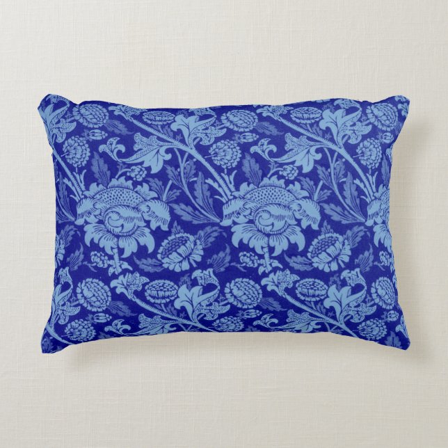 Blue Wey von William Morris Dekokissen (Vorderseite)