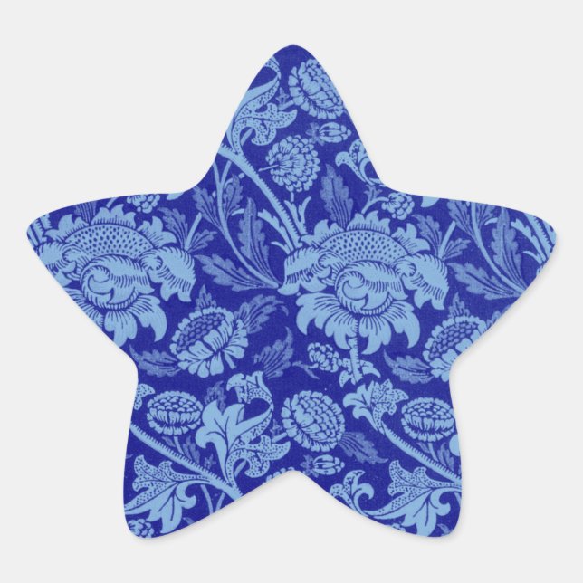 Blue Wey von William Morris Stern-Aufkleber (Vorderseite)