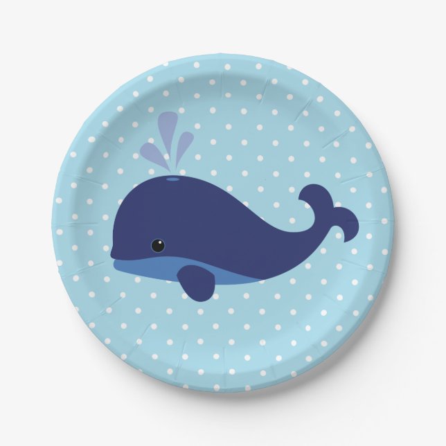 Blue Whale Baby Duschpapier Teller (Vorderseite)