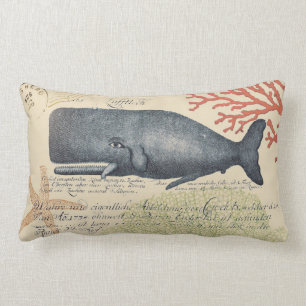 Blue Whale Collage Lendenkissen