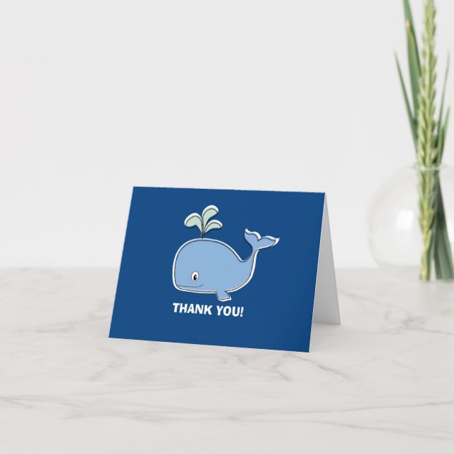 Blue Whale Danke, Card Dankeskarte (Vorderseite)