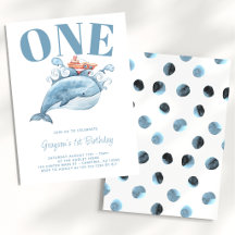 Blue Whale Einladung zum Geburtstag