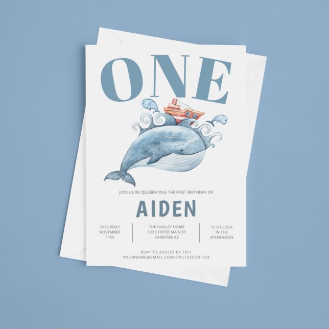 Blue Whale Einladung zum Geburtstag (Von Creator hochgeladen)