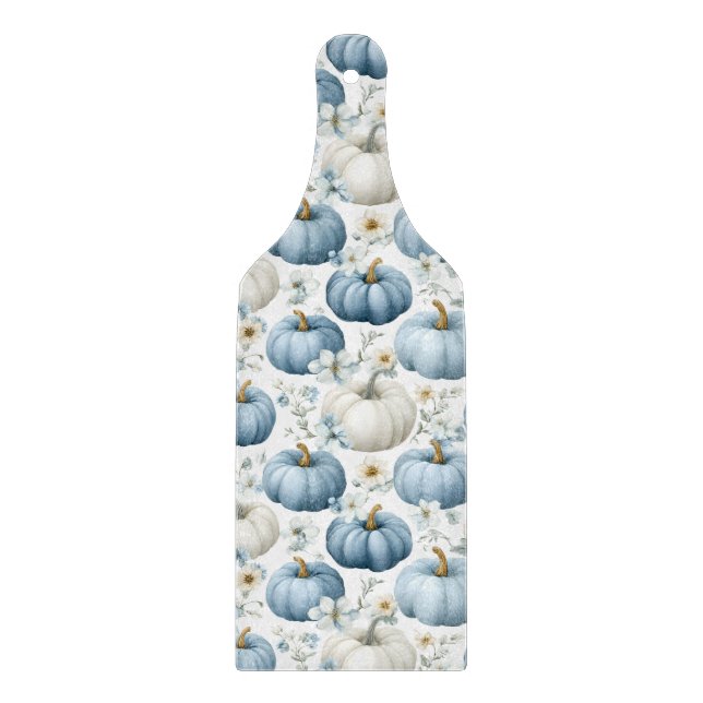 BLUE & WHALE FALL PUMPKINS & GOLD BLUME SCHNEIDEBRETT (Vorderseite)