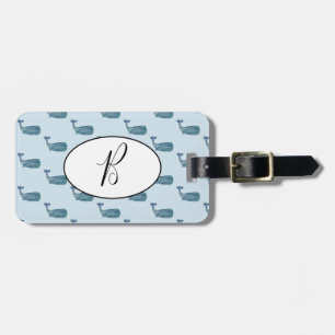 Blue Whale Nautical Luggage Tag Gepäckanhänger