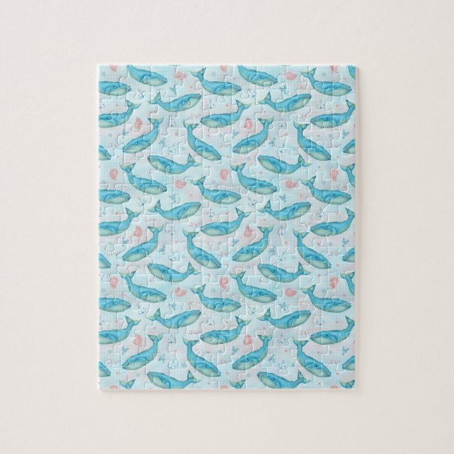 Blue Whale Nautical Ocean Beach Niedliches Meer Aq (Vertikal)