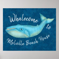 Blue Whale Nautical Whalecome | Benutzerdefiniert
