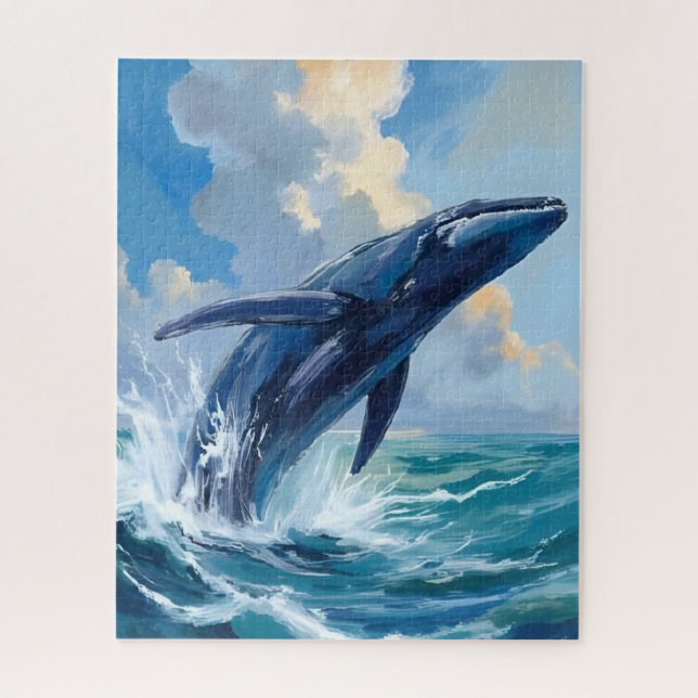Blue Whale Ocean Animal Painting (Vertikal)
