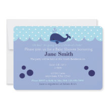 Blue Whale Themed Baby Boy Dusche Einladung