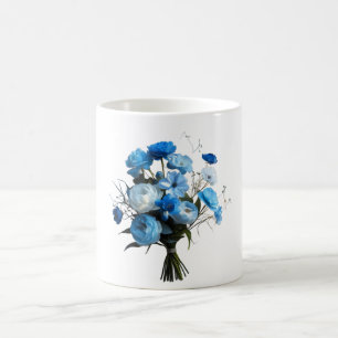 Blue & Whiite Blume Kaffeetasse
