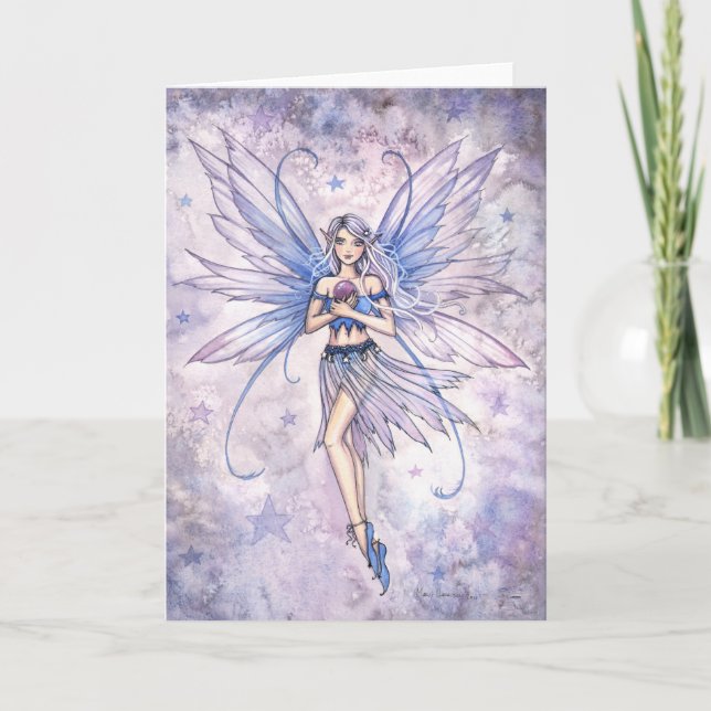 Blue Whisper Fairy Grußkarte Karte (Vorderseite)