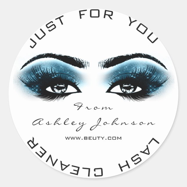 Blue Whit Beauty Glitzer Coral Lash Makeup Cleaner Runder Aufkleber (Vorderseite)
