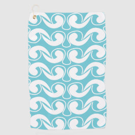 Blue White Abstrakte Kunst Golfhandtuch