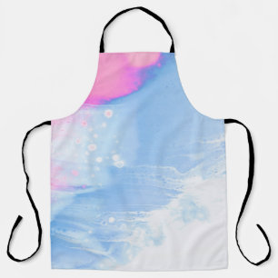 Blue white and pink abstract painting schürze