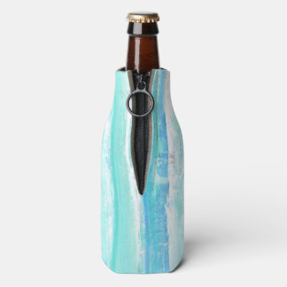 Blue White and Turquoise Abstract Bottle Coolers Flaschenkühler