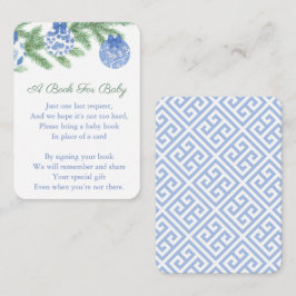 Blue White Bauble Holiday Baby Dusche Buchungen Begleitkarte