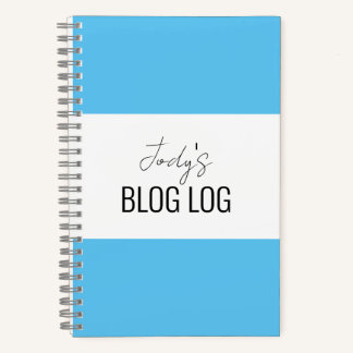 Blue & White Blogging Spiral Notebook Notizbuch