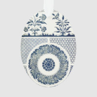 Blue White Blumenchinesisch Runde