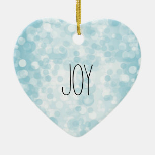 Blue White Bokeh Keramikornament