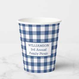 Blue White Buffalo Karo Ihr Name Familie Picnic Pappbecher