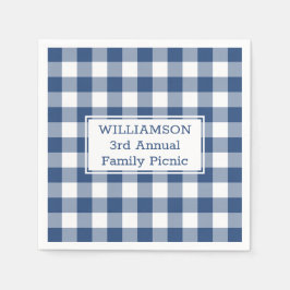 Blue White Buffalo Karo Ihr Name Familie Picnic Serviette