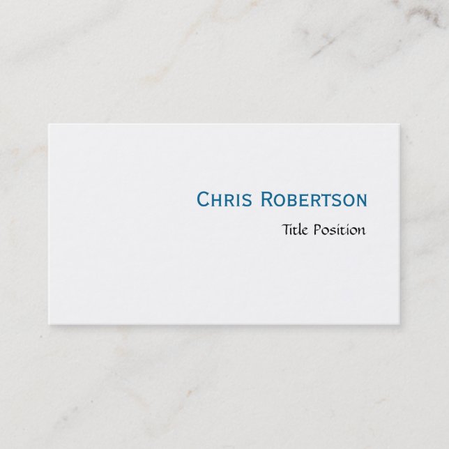 Blue White Charming Script Business Card Visitenkarte (Vorderseite)