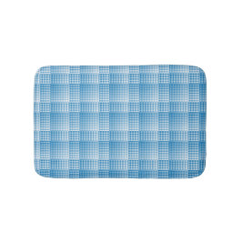 Blue White Checker Abstract Pattern Badematte