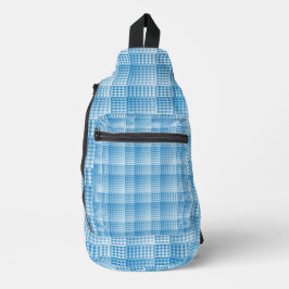 Blue White Checker Abstract Pattern Crossbody Bag