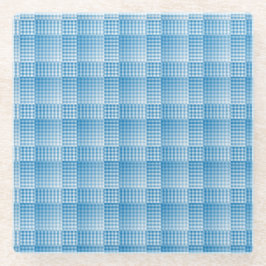 Blue White Checker Abstract Pattern Glasuntersetzer