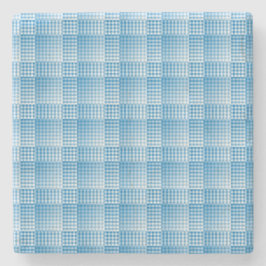 Blue White Checker Abstract Pattern Steinuntersetzer