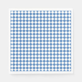 Blue White Checker Diamond Pattern Serviette