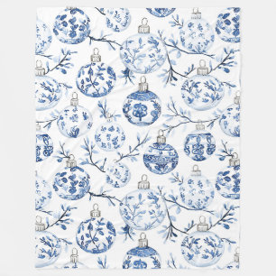 Blue White Chic Blues Weihnachtsschmuck Fleecedecke