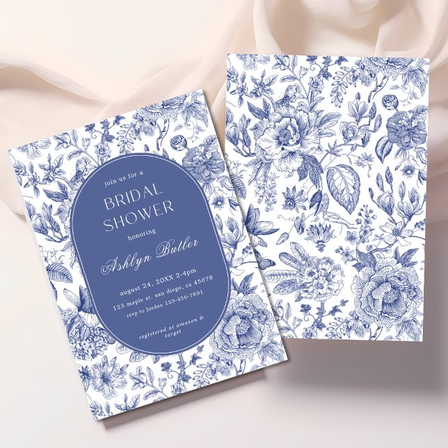 Blue White Chinoiserie Bridal Dusche Einladung (Von Creator hochgeladen)
