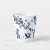 Blue White Chinoiserie Floral Stilvolle Monogram