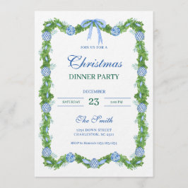 Blue & White Chinoiserie Garland Grandmillennial Einladung