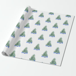Blue White Chinoiserie Keramik Weihnachtsbaum Gesc Geschenkpapier