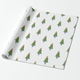 Blue White Chinoiserie Keramik Weihnachtsbaum Gesc Geschenkpapier