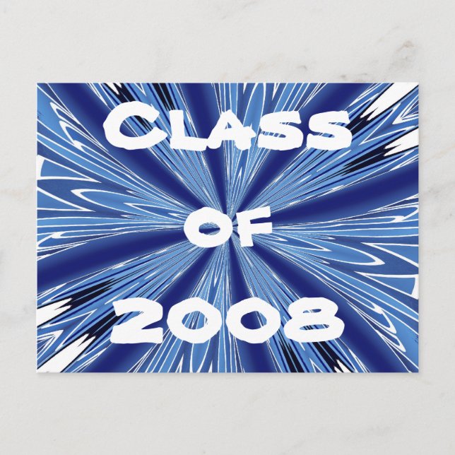Blue & White Class 2008 Postkarte (Vorderseite)