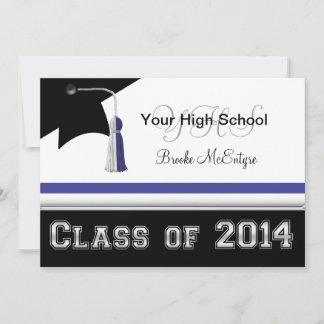 Blue & White Class of 2014 Abschluss Einladung