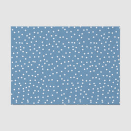 Blue & White Confetti Snow Dots Seidenpapier