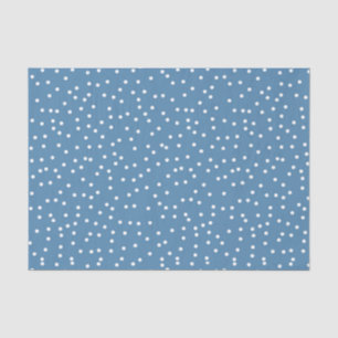 Blue & White Confetti Snow Dots Seidenpapier