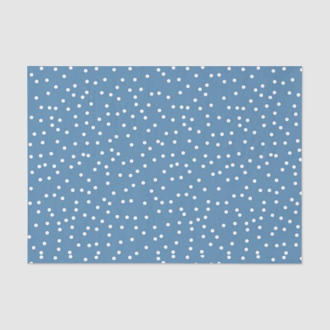 Blue & White Confetti Snow Dots Seidenpapier (Vorderseite)